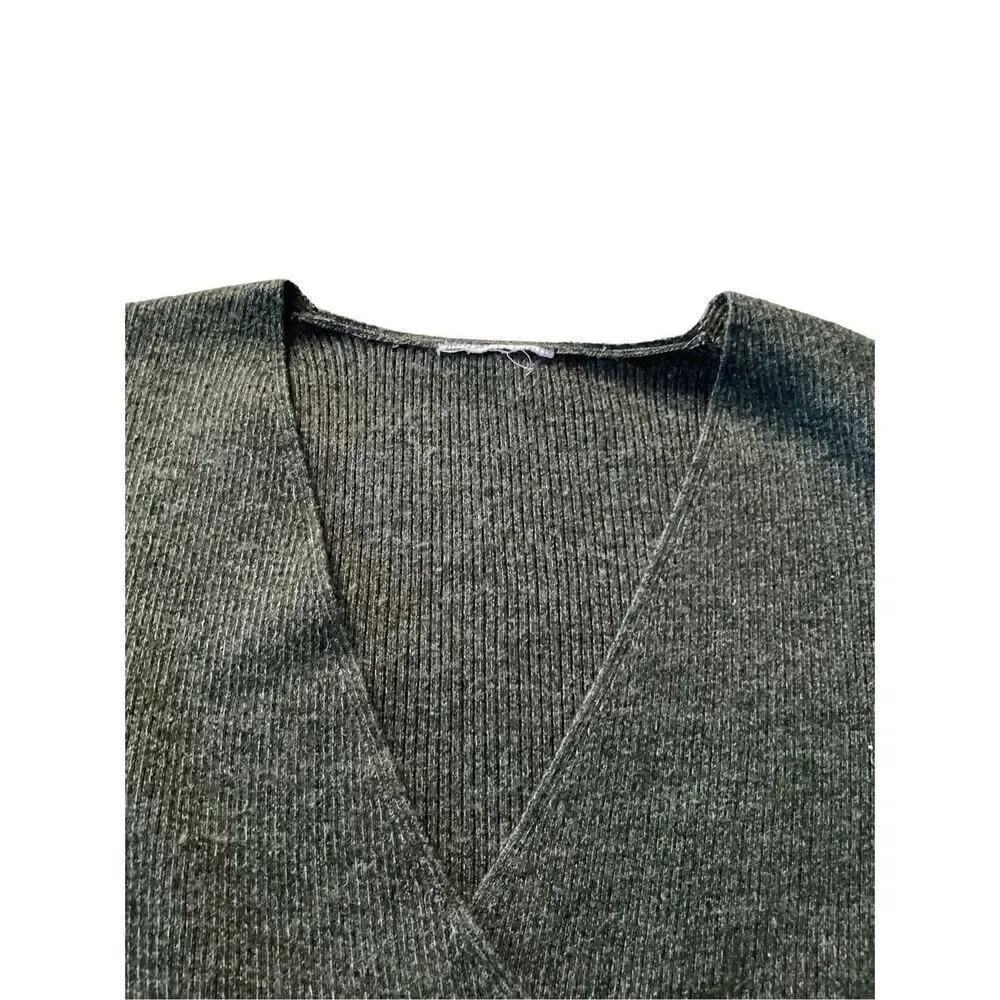 Ribbed Cross Front Sweater Everyday Casual School Workwear